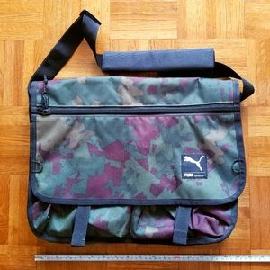 Puma camo messenger laptop crossbody bag